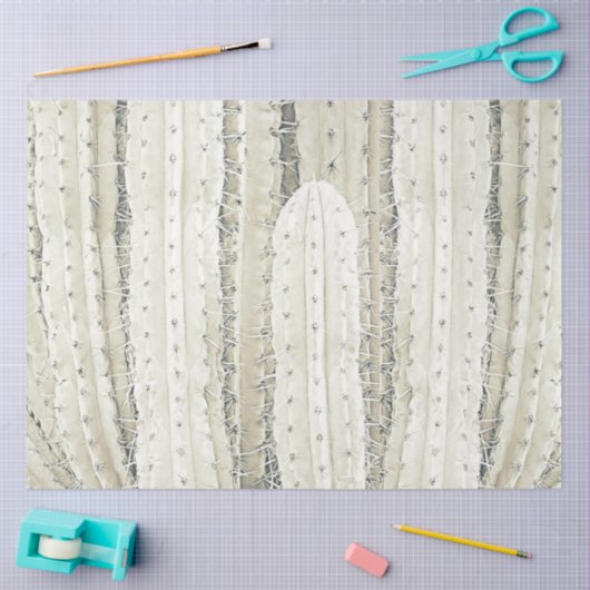 Cactus Photo Art Neutral Chic Modern Desert 薄葉紙 (クラフト)