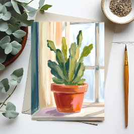Cactus Plant | Green Botanical Watercolor ポストカード