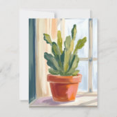 Cactus Plant | Green Botanical Watercolor Card (正面)