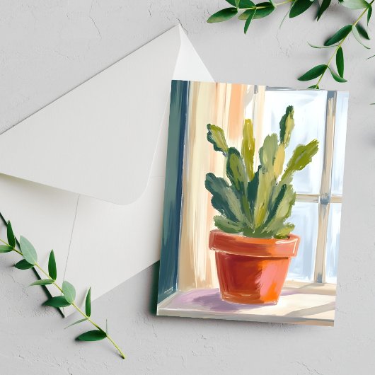 Cactus Plant | Green Botanical Watercolor Card