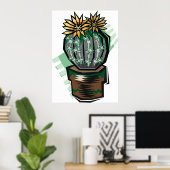 Cactus Plant In A Pot ポスター (ホームオフィス)