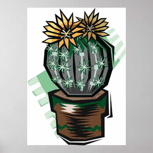 Cactus Plant In A Pot ポスター (正面)
