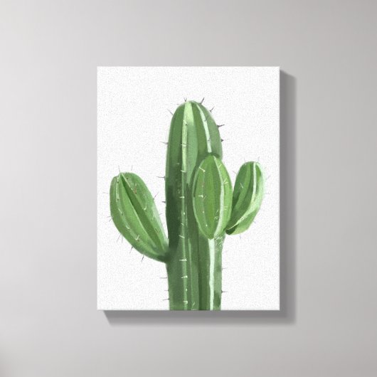 Cactus Plant Painting - Still-Life Illustration キャンバスプリント (正面)