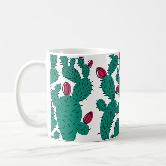 Cactus plant seamless pattern. Abstract hipster de コーヒーマグカップ (左)