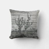 Cactus Plants On Wood Planks Black And White Photo クッション (正面)