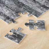 Cactus Plants On Wood Planks Black And White Photo ジグソーパズル (側面)