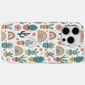 Cactus Pot with Plants, Flowers and Rainbows Case-Mate iPhoneケース (裏面 (横))