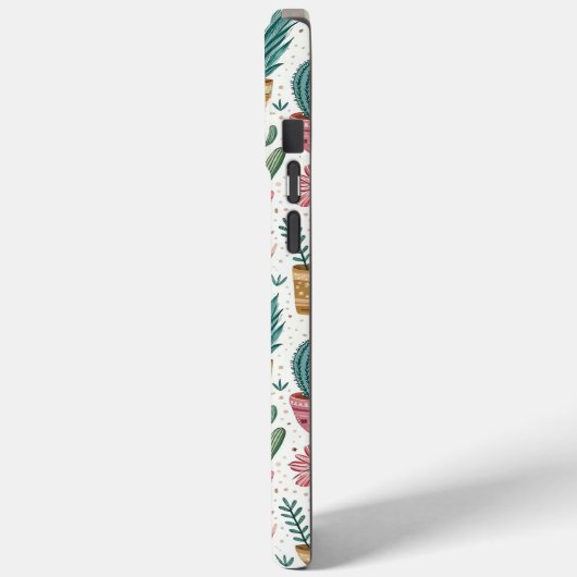 Cactus Pot with Plants, Flowers and Rainbows Case-Mate iPhoneケース (裏面 / 左)