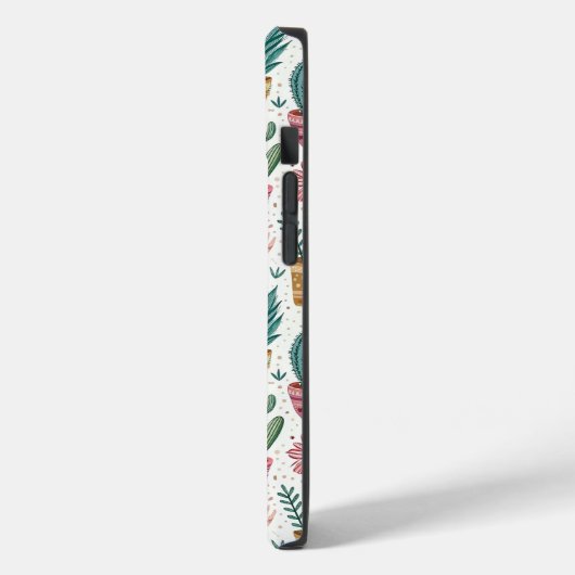 Cactus Pot with Plants, Flowers and Rainbows Case-Mate iPhoneケース (裏面 / 左)