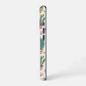 Cactus Pot with Plants, Flowers and Rainbows iPhoneケース (左側面)