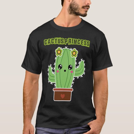 Cactus Princess I Succulent I Cactus Tシャツ (正面)