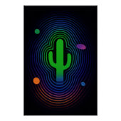 Cactus psychédélique en couleurs vives ポスター (正面)
