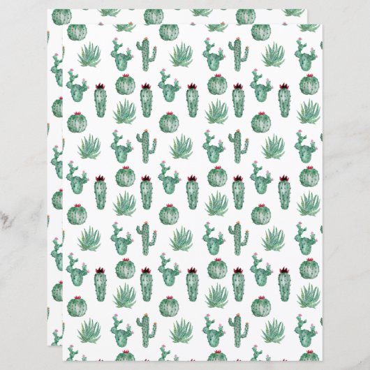 Cactus Scrapbook Paper (正面/裏面)