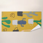 Cactus seamless pattern background. Hand drawn col バスタオル (バスタオル)