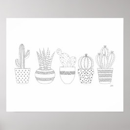 Cactus Sketch ポスター