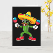 Cactus Sombrero Cinco De Mayo Mexican Cactus Party カード (黄色い花)