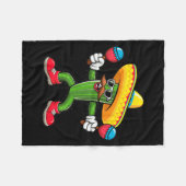 Cactus Sombrero Cinco De Mayo Mexican Cactus Party フリースブランケット (正面(横))
