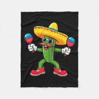 Cactus Sombrero Cinco De Mayo Mexican Cactus Party フリースブランケット
