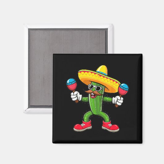 Cactus Sombrero Cinco De Mayo Mexican Cactus Party マグネット (正面/裏面)