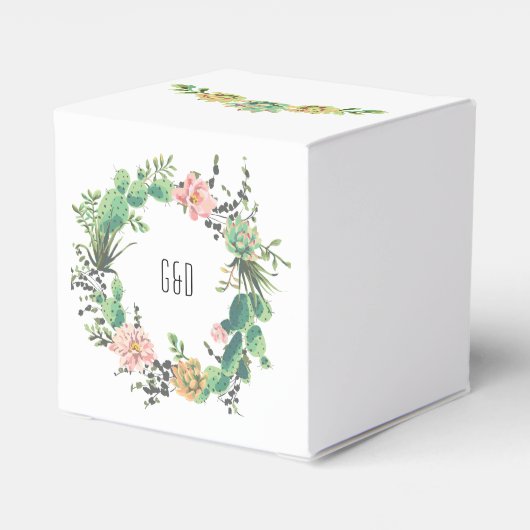 Cactus Succulent Boho Rustic フェイバーボックス (裏面サイド)