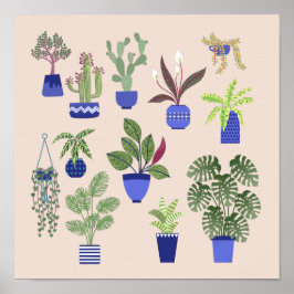 Cactus Succulent Houseplant Pink ポスター