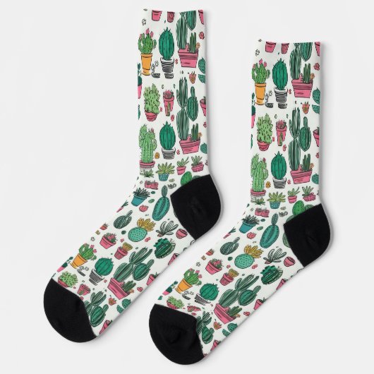 Cactus Succulent Pattern ソックス (左)