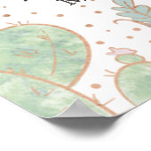 Cactus & Succulents Geo Love is Sweet Wedding Sign ポスター (角)