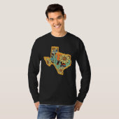 Cactus & Sunflower Texas Map Texas State Texas Hom Tシャツ (正面フル)