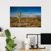 Cactus Sunset in Arizona ポスター (ホームオフィス)