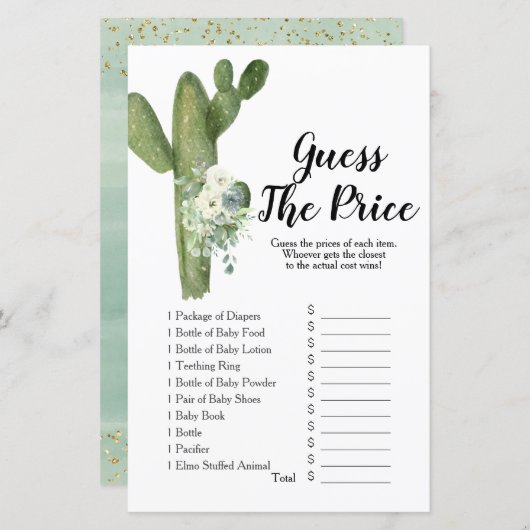 Cactus Tacoの愛を推測するプライスゲーム (正面/裏面)