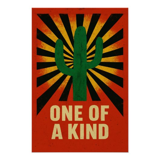 Cactus unique sous un soleil éclatant ポスター (正面)