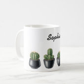 Cactus watercolour mug コーヒーマグカップ (正面左)