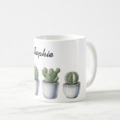 Cactus watercolour mug コーヒーマグカップ (正面右)