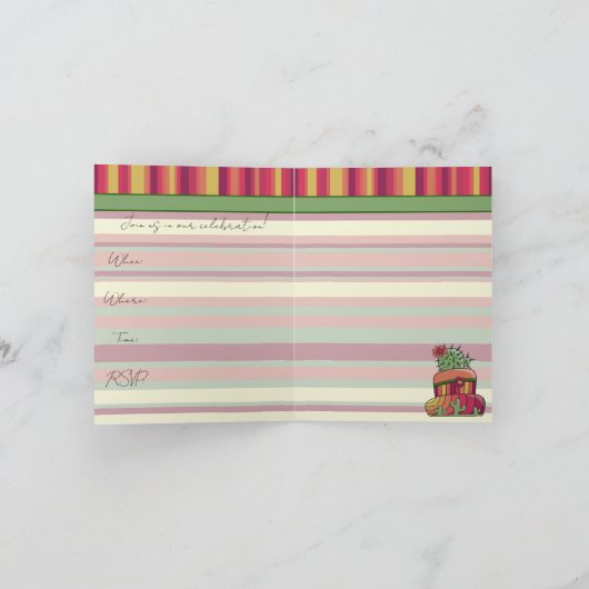 Cactus Wedding Cake 招待状 (内部)