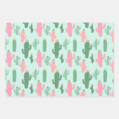Cactusesパターンの子供 ラッピングペーパーシート (正面3)