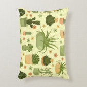 Cactuses and succulents seamless pattern. Housepla アクセントクッション (正面(垂直))