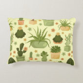 Cactuses and succulents seamless pattern. Housepla アクセントクッション (裏面)
