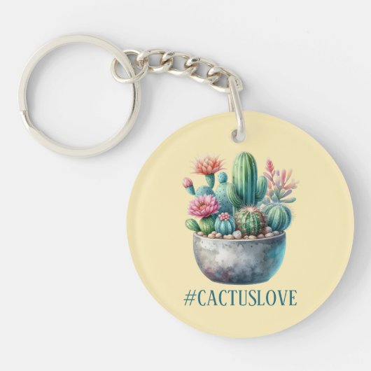 Cactusloveハッシュタグ キーホルダー (正面)
