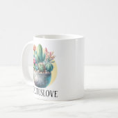 Cactusloveハッシュタグ コーヒーマグカップ (正面左)