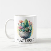 Cactusloveハッシュタグ コーヒーマグカップ (左)