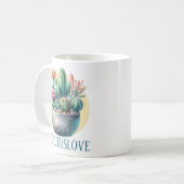 Cactusloveハッシュタグ コーヒーマグカップ (正面左)