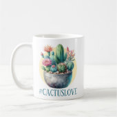 Cactusloveハッシュタグ コーヒーマグカップ (左)