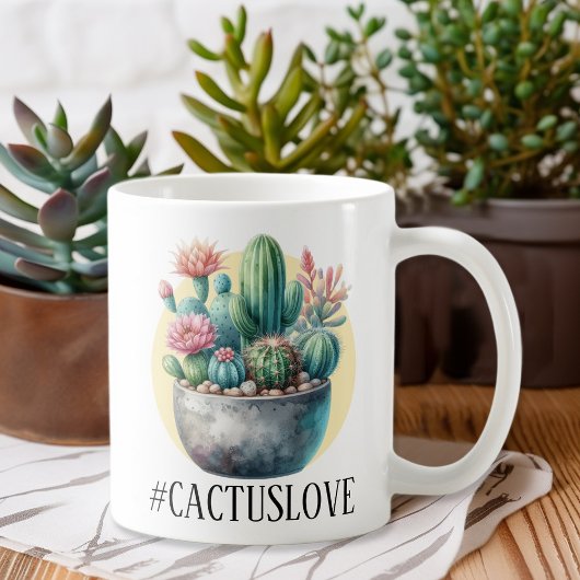 Cactusloveハッシュタグ コーヒーマグカップ