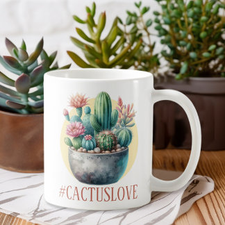 Cactusloveハッシュタグ コーヒーマグカップ