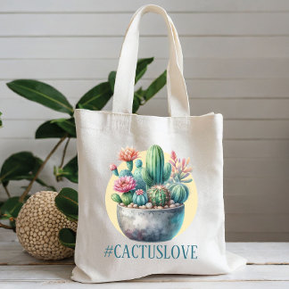 Cactusloveハッシュタグ トートバッグ