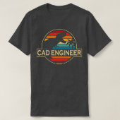 Cadエンジニア恐竜 Tシャツ (デザイン正面)