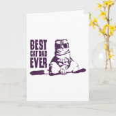 CAD最高のパパEVER CATS引用文CATパパ猫好き カード (黄色い花)