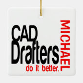 CAD製図者の方が優れたカスタム セラミックオーナメント (裏面)