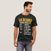 Cad Designerの時給おもしろいCad Designer Artis Tシャツ (正面フル)