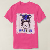 Cadasil Awareness Warrior  Blue Ribbon Messy Bun 9 Tシャツ (デザイン正面)
